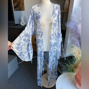 French Etoile Floral Kimono Duster Top prairie cottagecore goth boho hippie